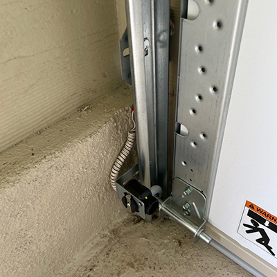 image of garage door track.